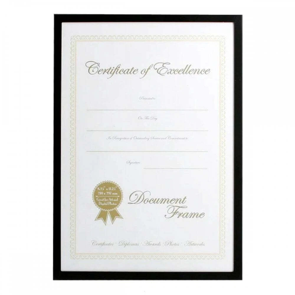 A4 Diploma Certificate Photo Frame - Black