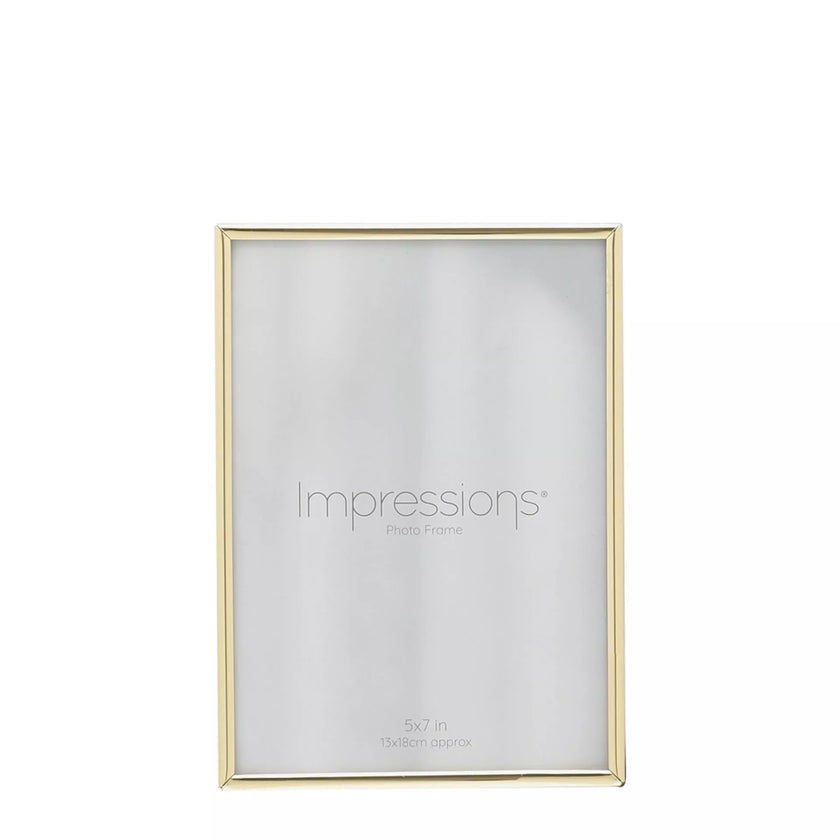 Brass Finished Photo Frame Oblong Thin - 13 x 18cm / 5 x 7in