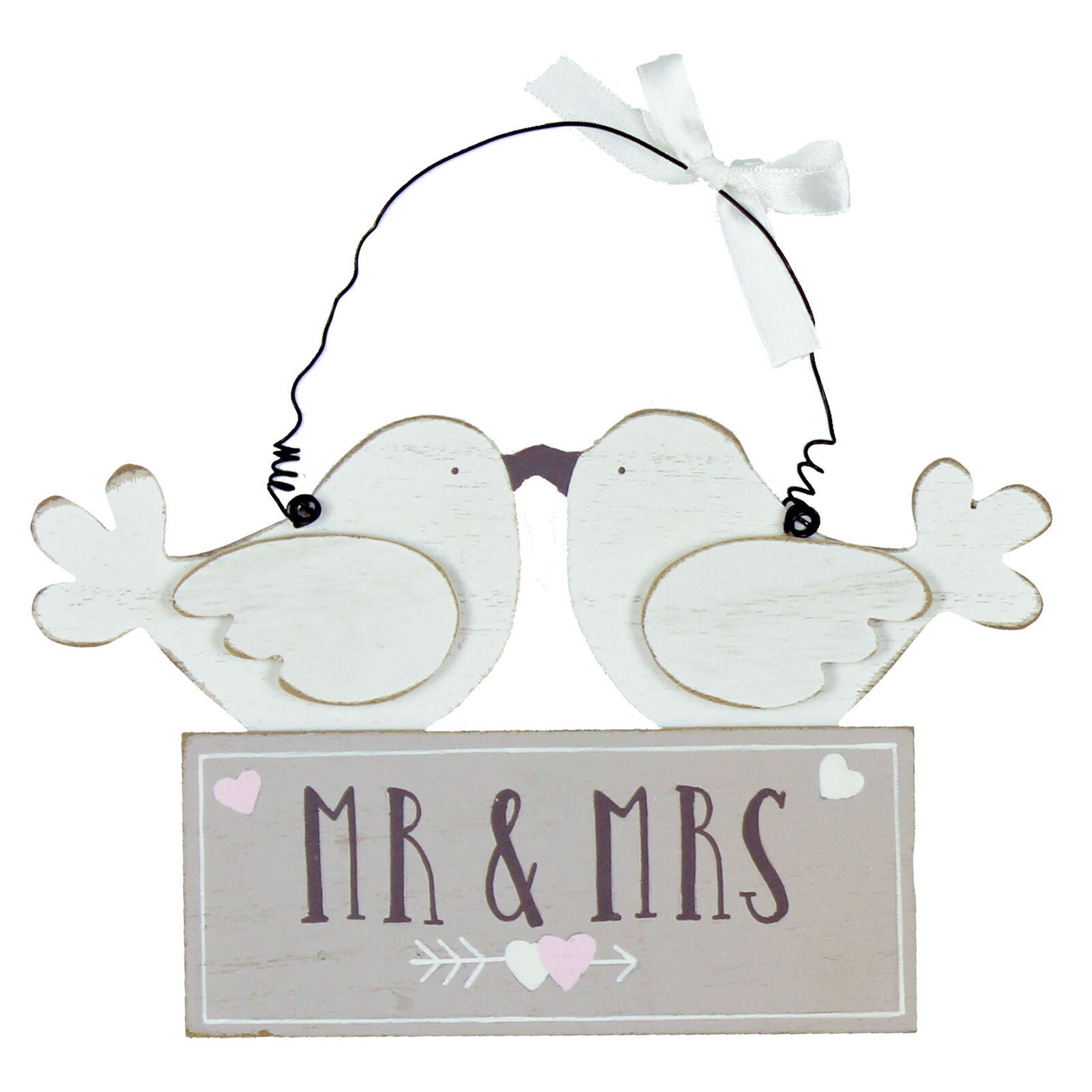 Wooden Wedding Mr And Mrs Love Birds Wall Plaque