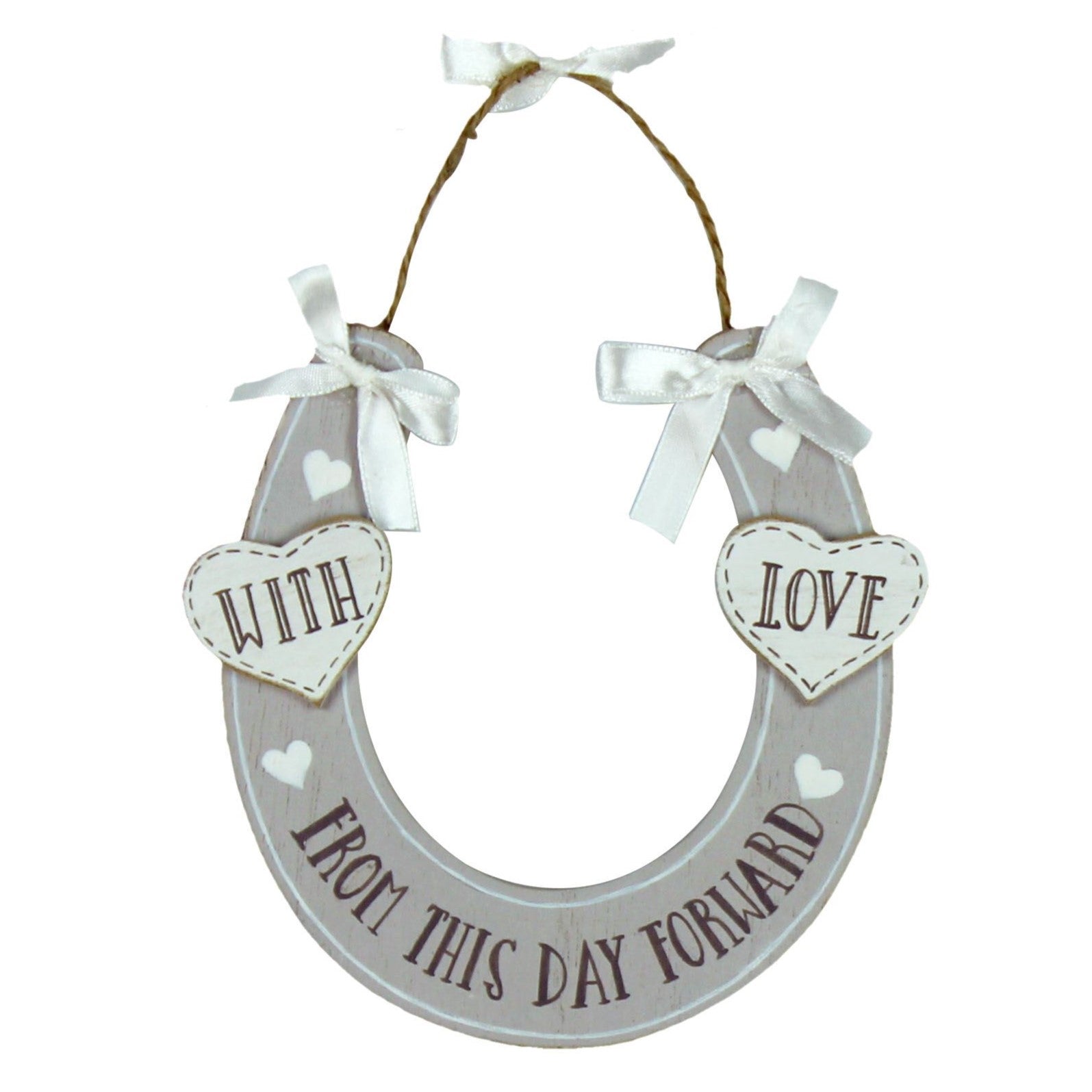 Wooden Horse Shoe With Love From This Day Forward