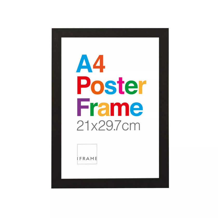A4 iFrame Wooden Poster Frame - Black