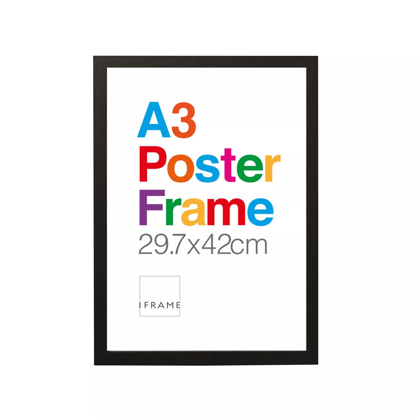 A3 iFrame Wooden Poster Frame - Black