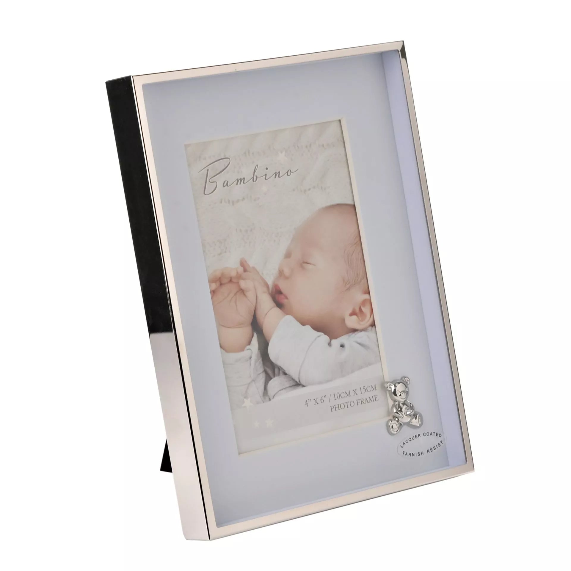 Bambino Metal Plated Frame - 10 x 15cm - Teddy & Blue Mount