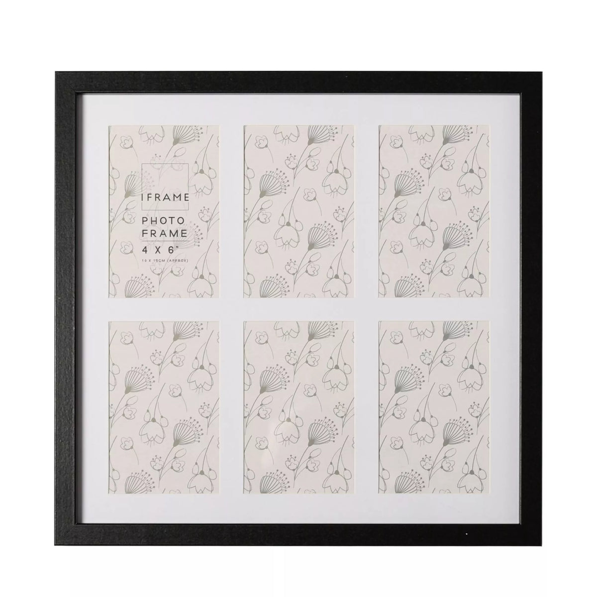 iFrame 6 Aperture Wooden Photo Frame - 15 x 10cm - Black