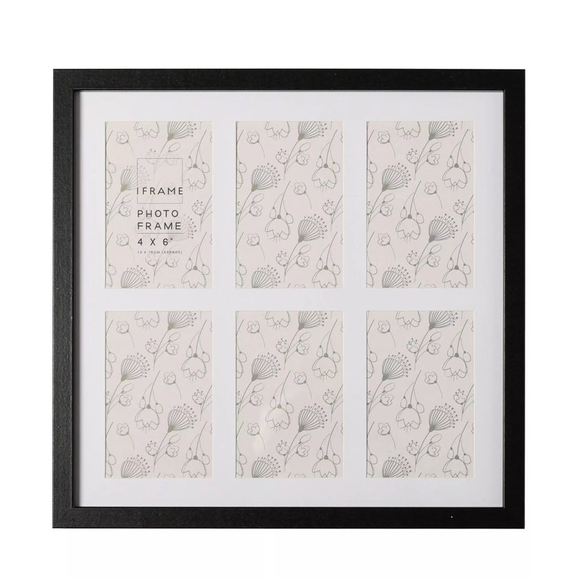 iFrame 6 Aperture Wooden Photo Frame - 15 x 10cm - Black