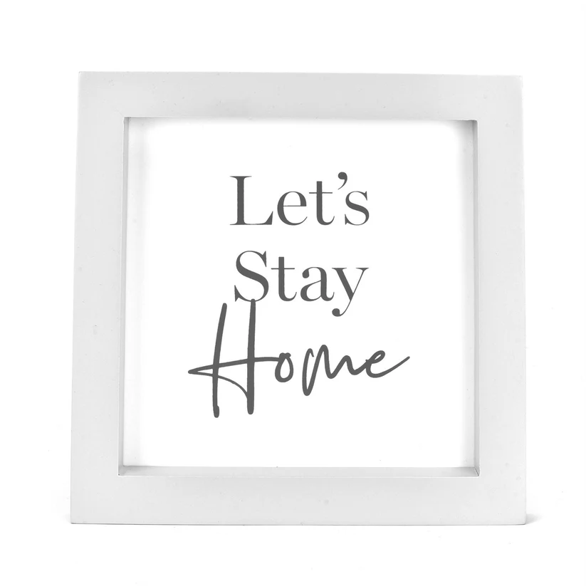 Moments Wall Plaque - Let's Stay Home 22cm