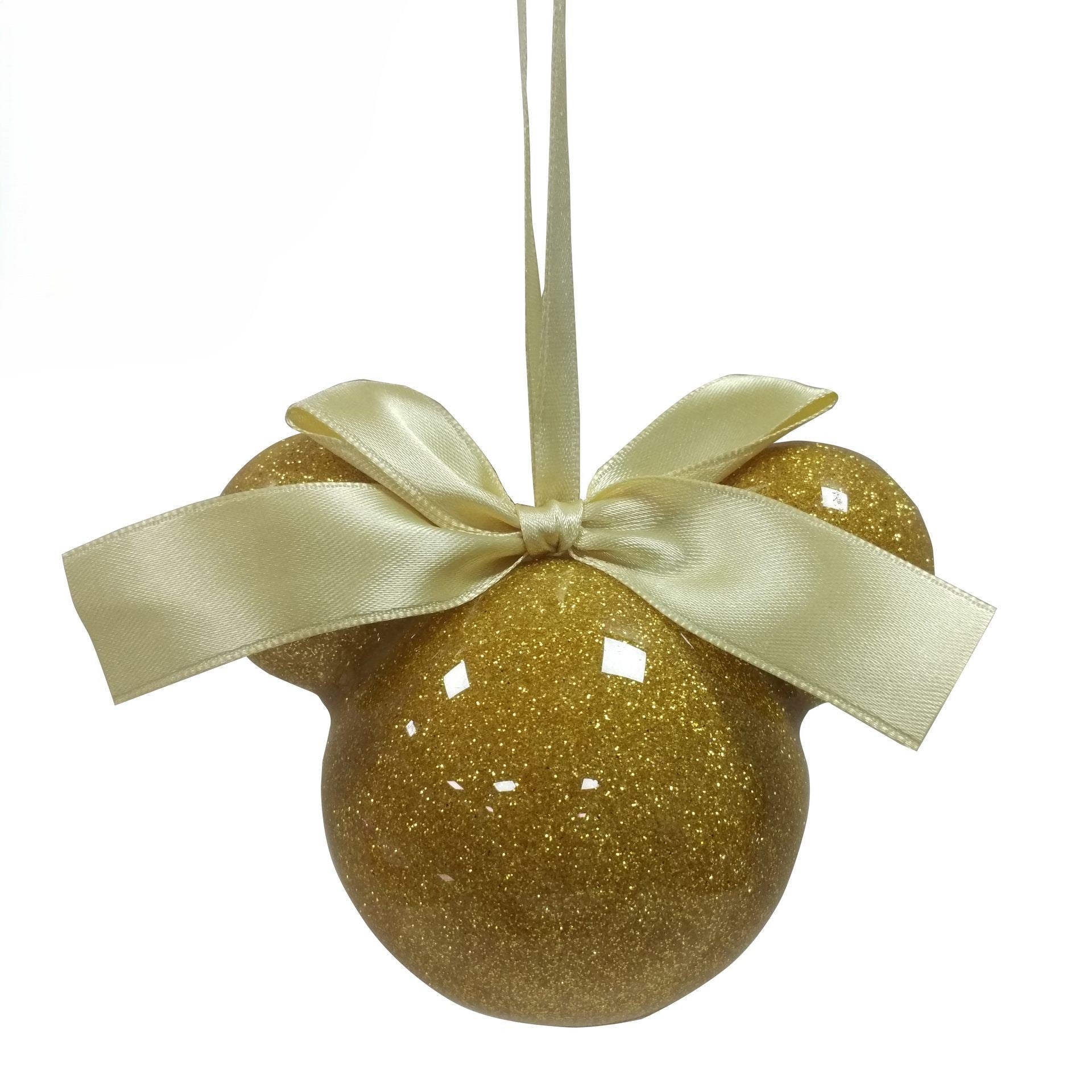 Disney Shaped Glitter Bauble - Gold