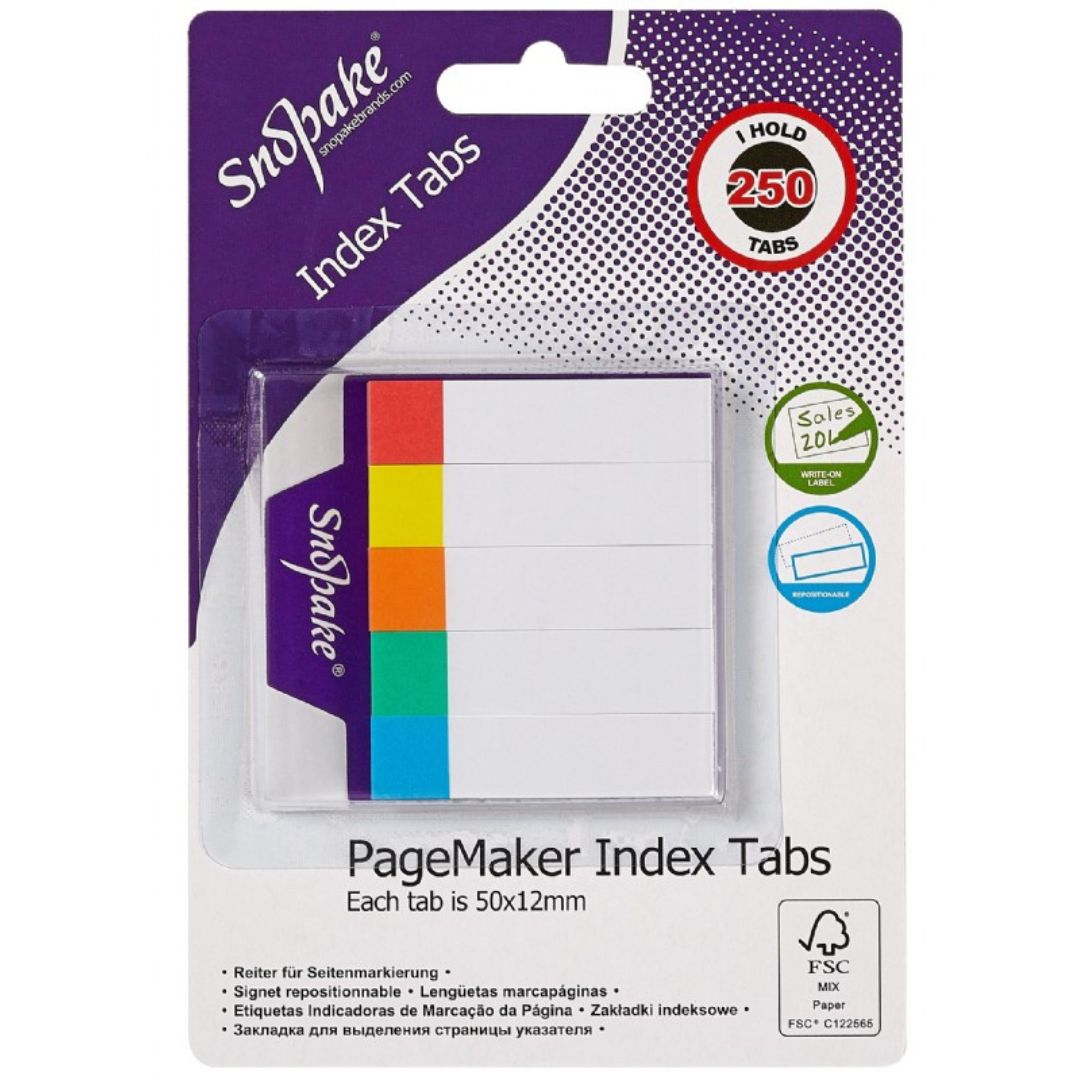 Snopake PageMaker Index Tabs 50 x 12mm