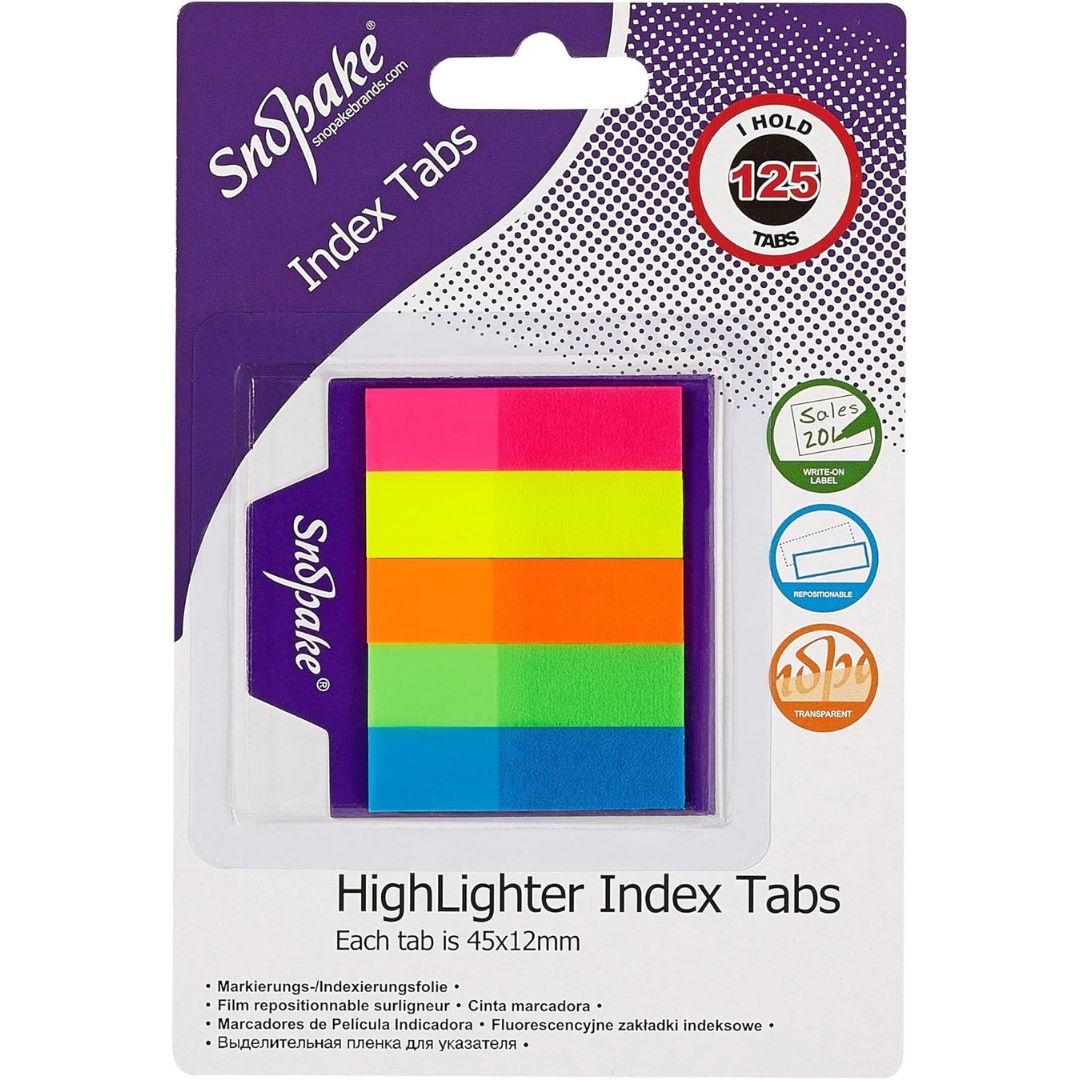 Snopake Highlighter Index Tabs 45 x 12mm