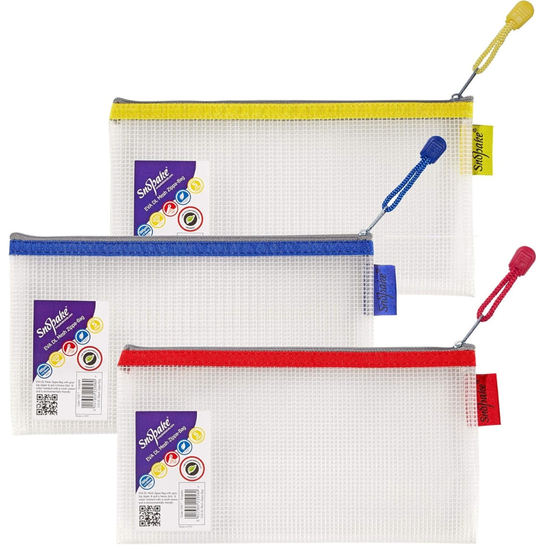 DL Snopake EVA Mesh Zippa Bag - Clear x 1pc Assortment