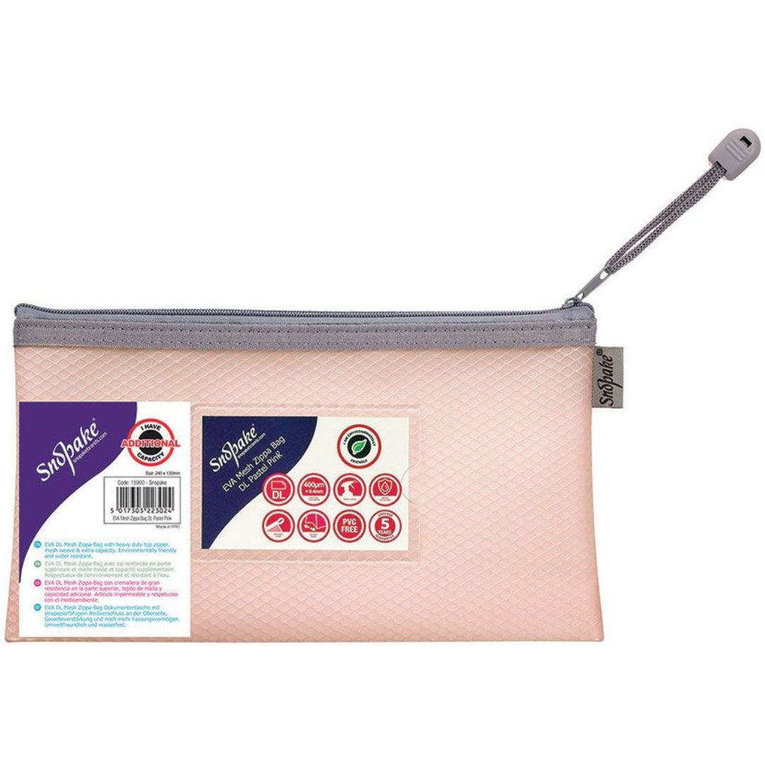 DL Snopake EVA Mesh Zippa Bag - Pastel Pink