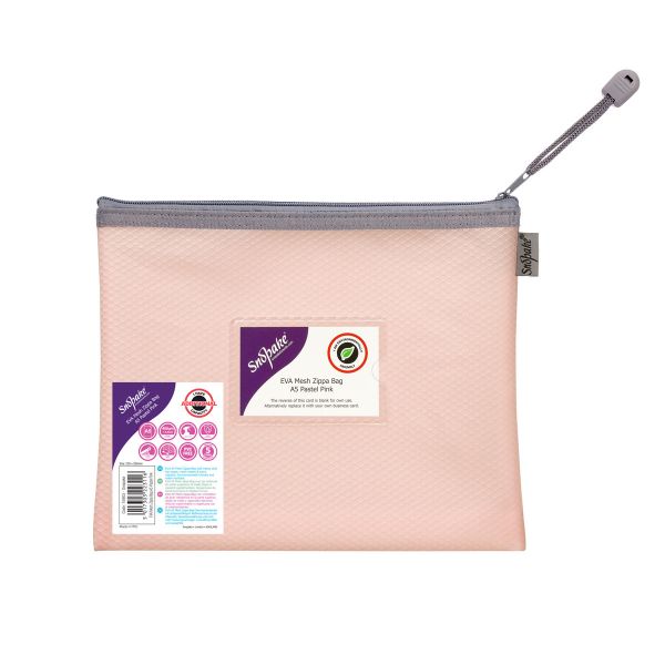 A5 Snopake EVA Mesh Zippa Bag - Pastel Pink
