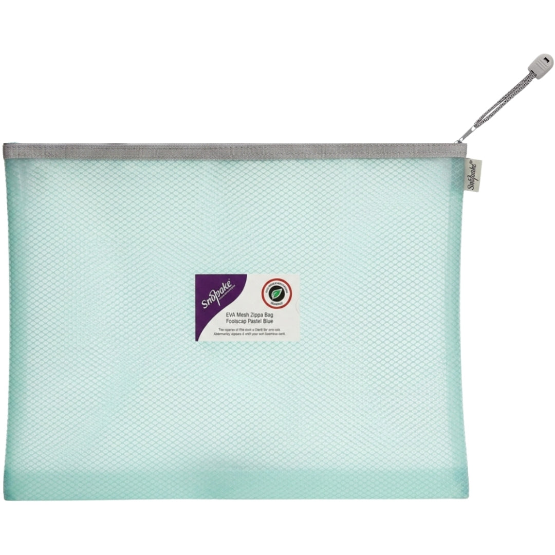 Foolscap Snopake EVA Mesh Zippa Bag - Pastel Blue
