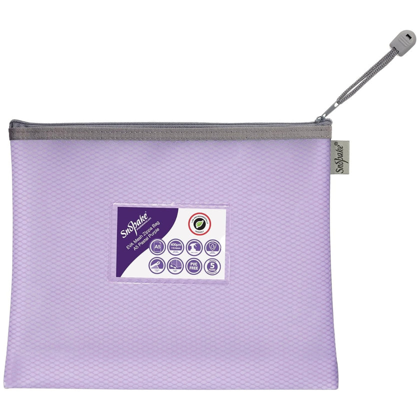 A5 Snopake EVA Mesh Zippa Bag - Pastel Purple