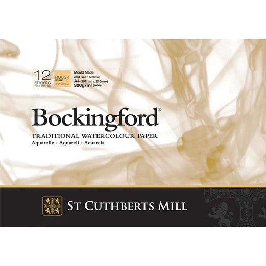 A4 Bockingford Watercolour Paper x 12 Sheets Of 300gsm Rough White