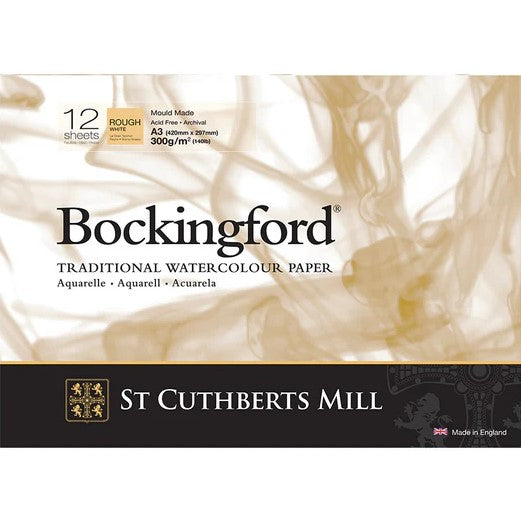 A3 Bockingford Watercolour Paper x 12 Sheets Of 300gsm Rough White