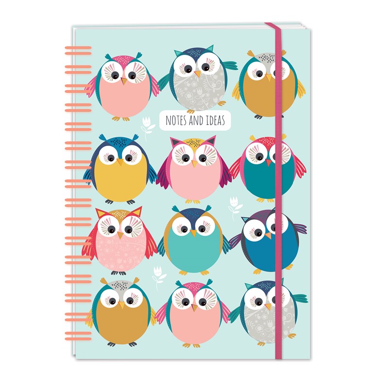 A5 Hardcover Wired Notebook Little Owls