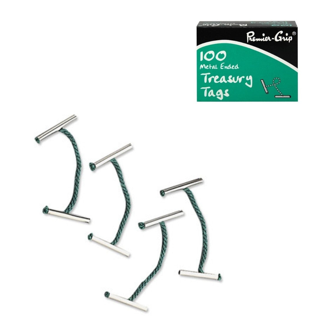 Premier-Grip Treasury Tags Metal Ended A Pack Of 100pcs - 102mm