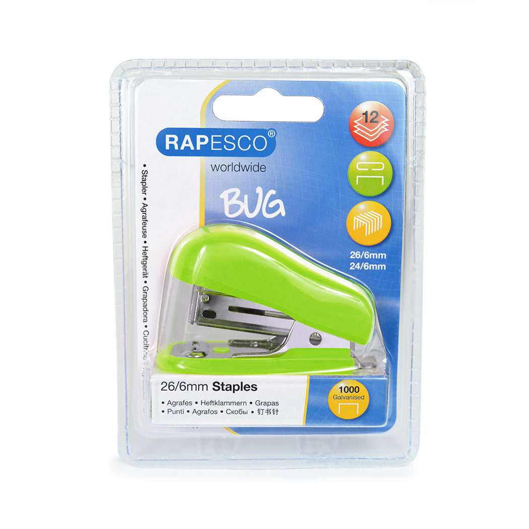 Rapesco Bug 26/6-24/6mm Stapler - Green