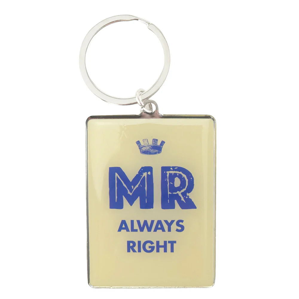 Metal Keyring 6 x 4.5cm - MR Always Right