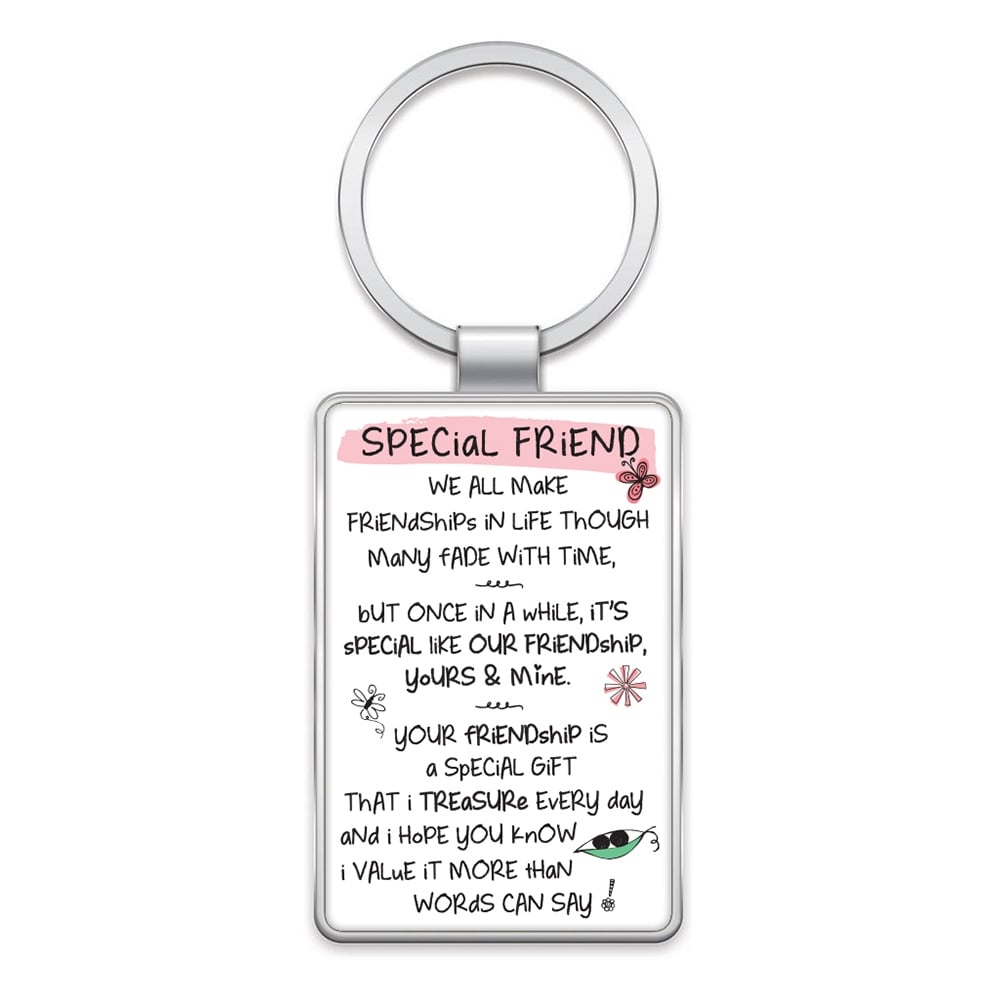 Inspired Words Metal Keyring 6.5 x 4.5cm - Special Friend