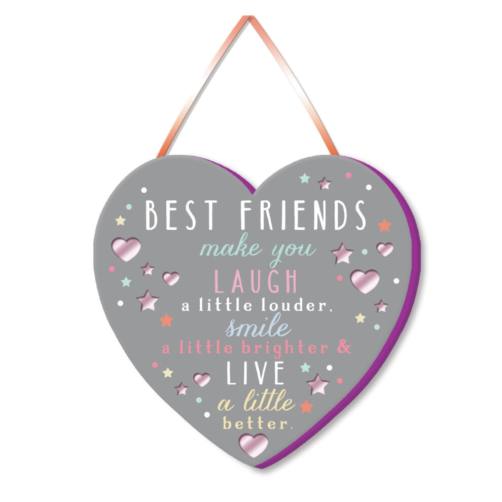 More Than Words Mirror Plaque 11 x 12cm - Best Friends Make You Laugh