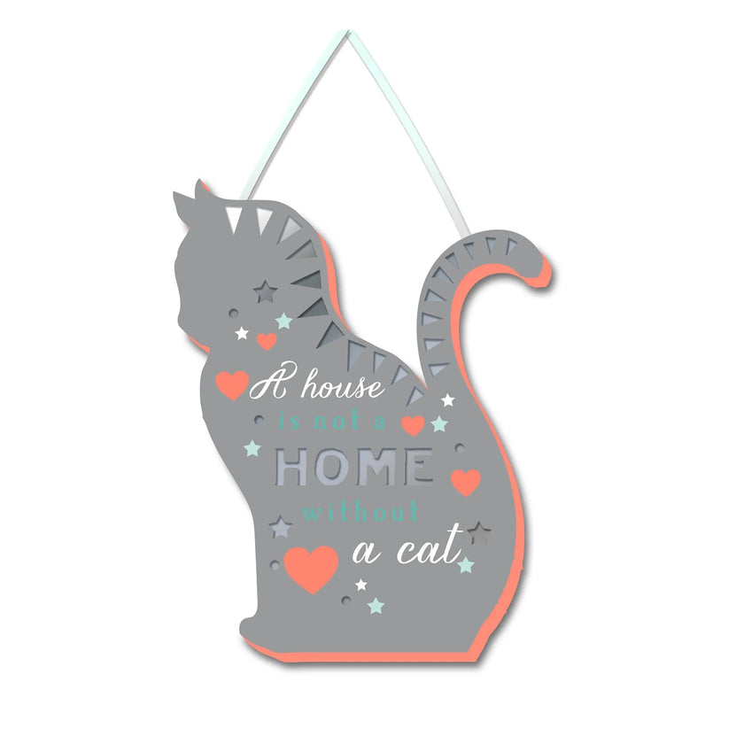 More Than Words Mirror Plaque 14 x 10.5cm - A House Is Not A Home Without A Cat