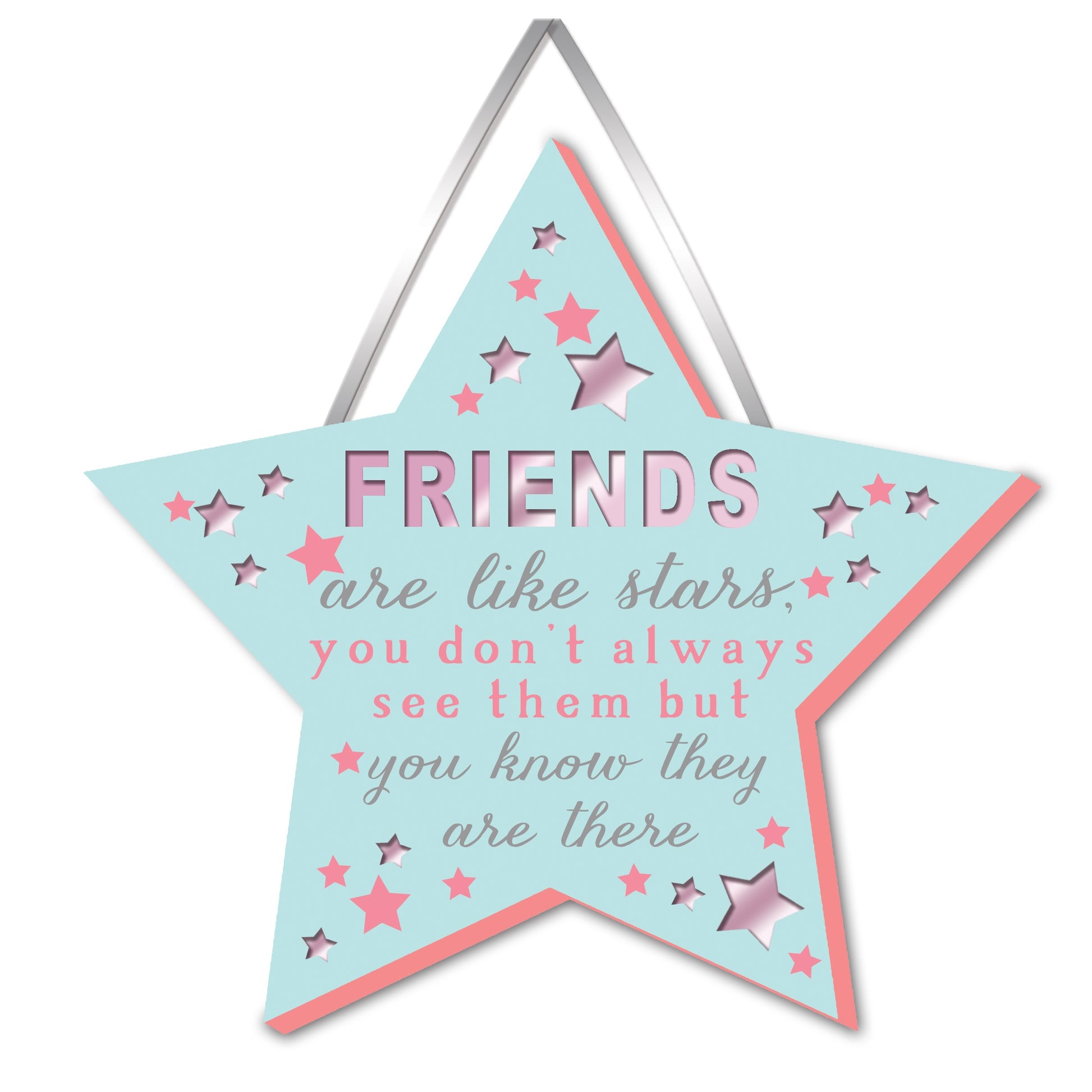 More Than Words Mirror Plaque 12 x 12cm - Friends Are Like Stars