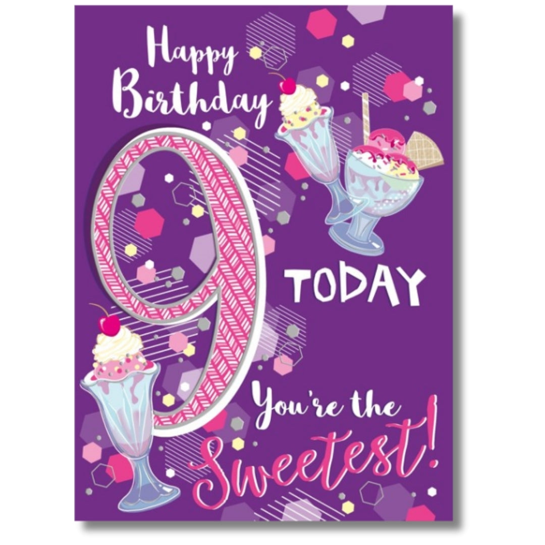Noel Tatt Happy Birthday 9 Today - Greeting Card