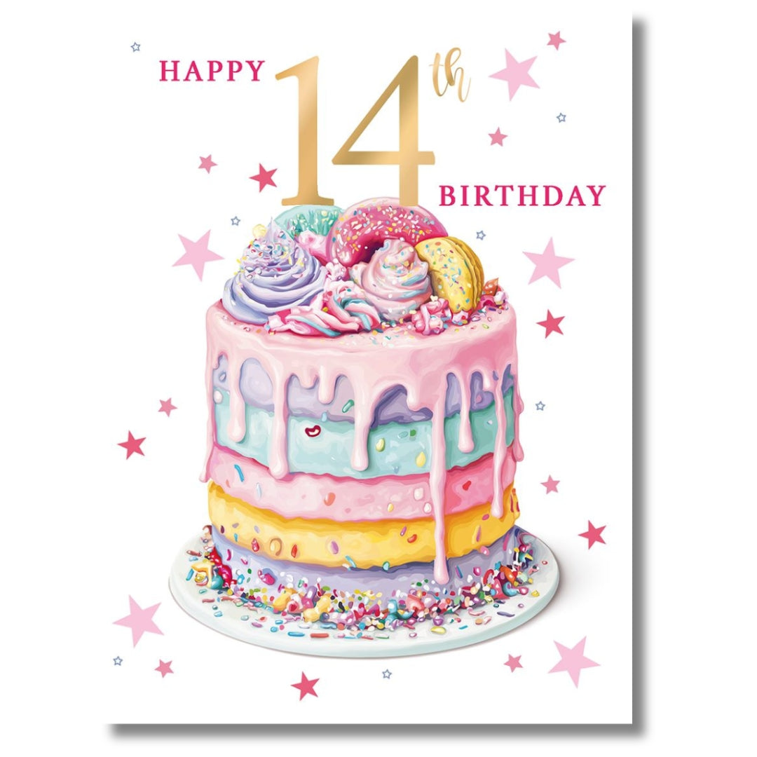 Noel Tatt Happy 14th Birthday - Greeting Card