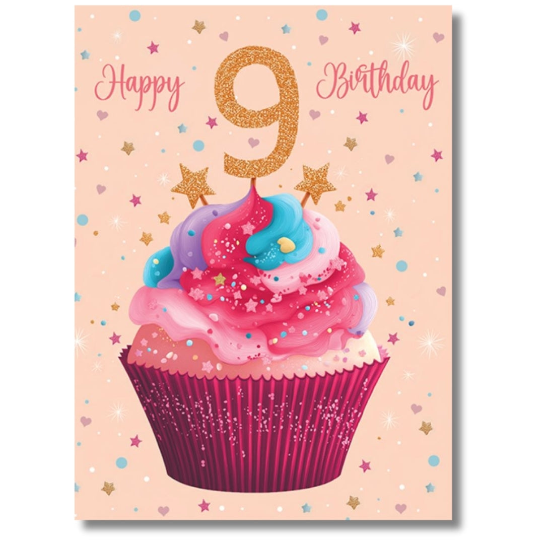 Noel Tatt Happy 9 Birthday - Greeting Card