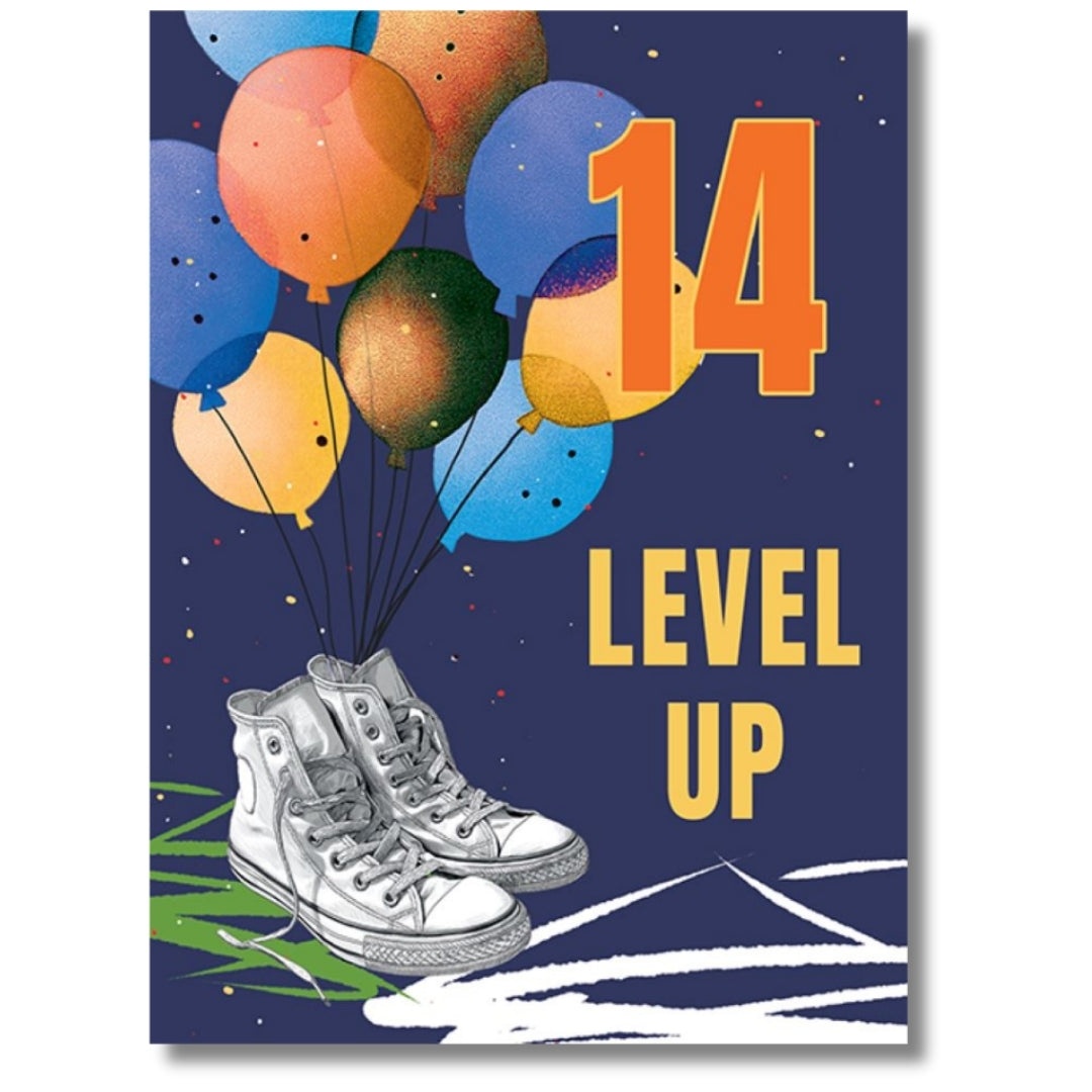 Noel Tatt 14 Level Up Birthday - Greeting Card