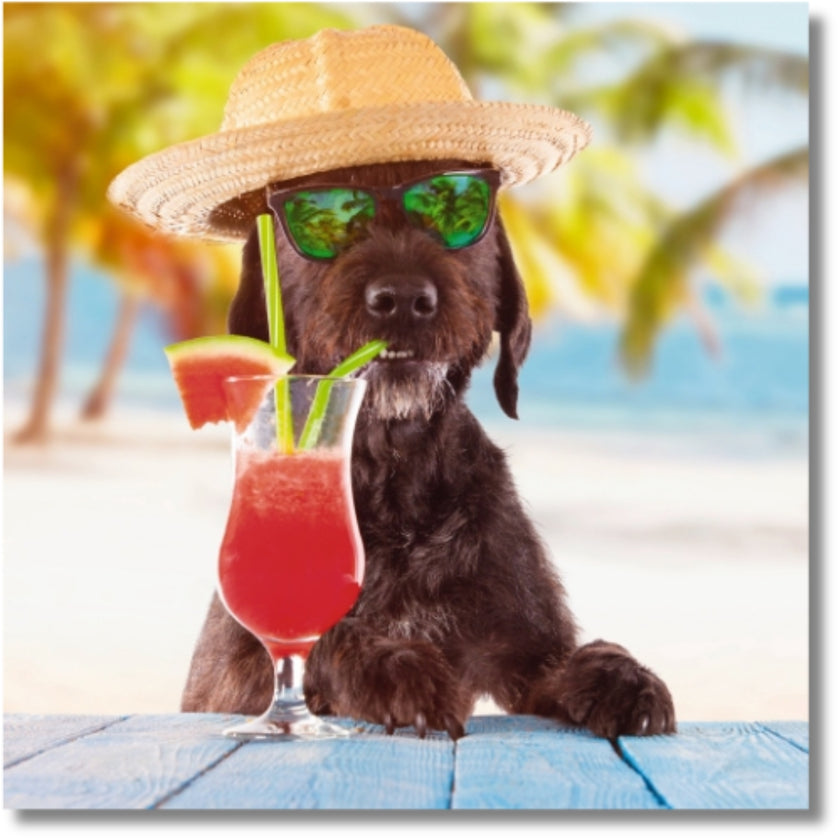Noel Tatt Dog - Blank Greeting Card