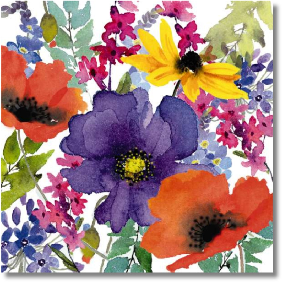 Noel Tatt Flowers - Blank Greeting Card