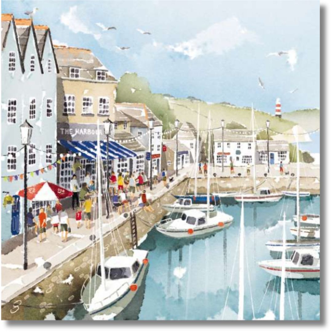 Noel Tatt Harbour View Blank - Greeting Card