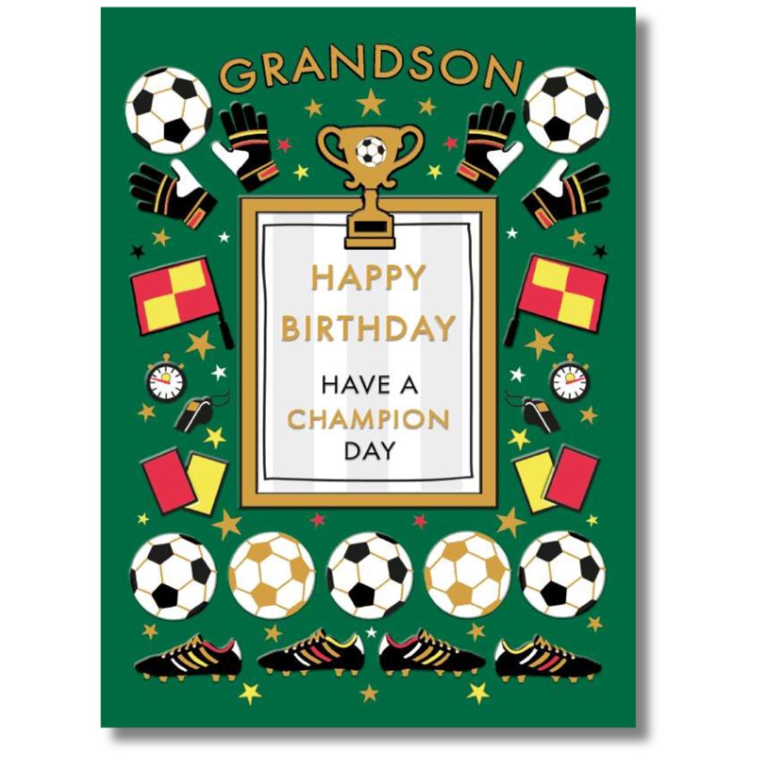 Noel Tatt Grandson Happy Birthday Champion - Greeting Card