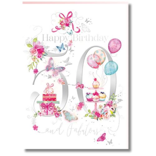 Noel Tatt Happy Birthday 50 And Fabulous - Greeting Card