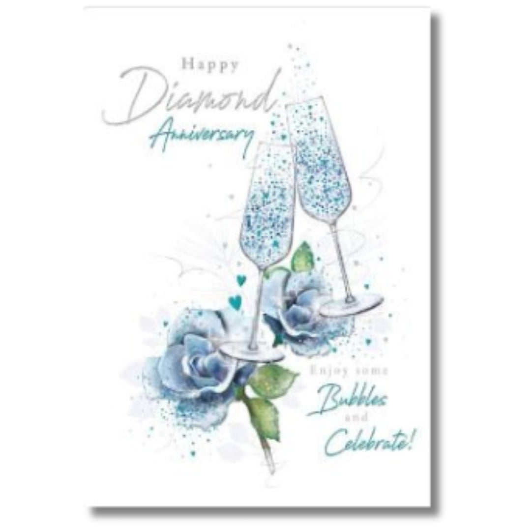 Noel Tatt Happy Diamond Anniversary - Greeting Card