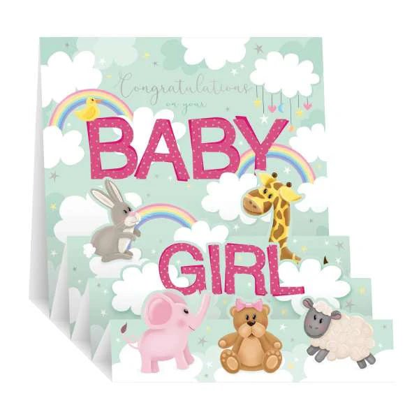 Noel Tatt Zig Zag Congratulations On Your Baby Girl - Greeting Card