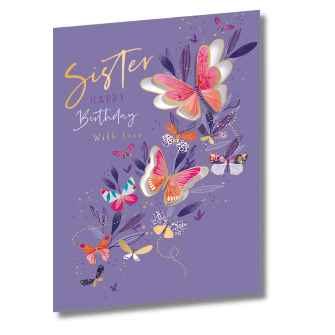 Noel Tatt Sister Happy Birthday With Love - Greeting Card