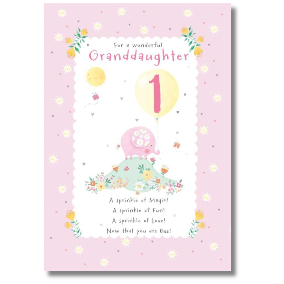 Noel Tatt For A Wonderful Granddaughter 1 Birthday - Greeting Card