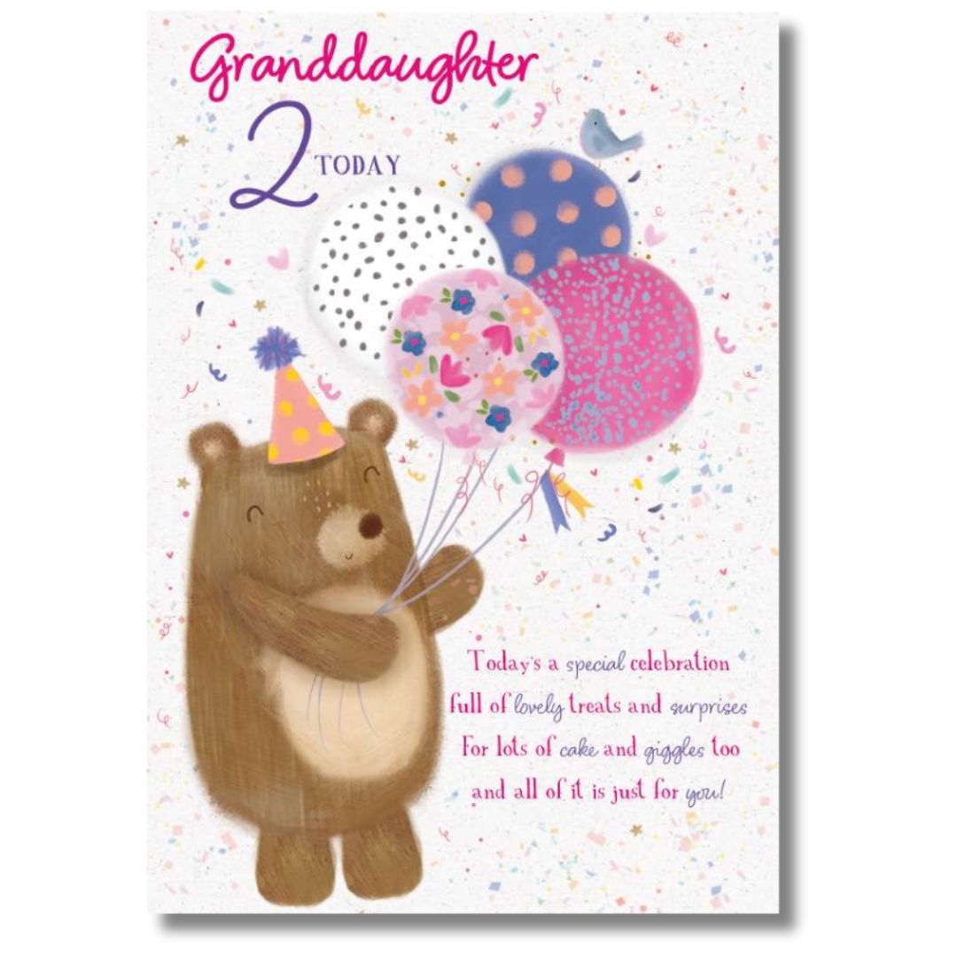 Noel Tatt Happy Birthday Granddaughter 2  Greeting Cards