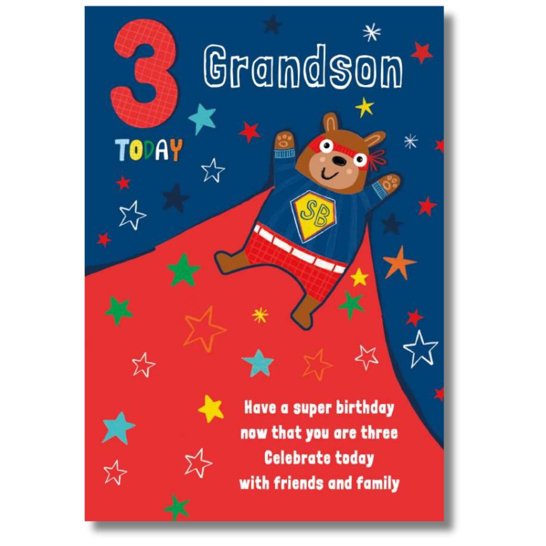 Noel Tatt Happy Birthday Grandson 3  Greeting Cards