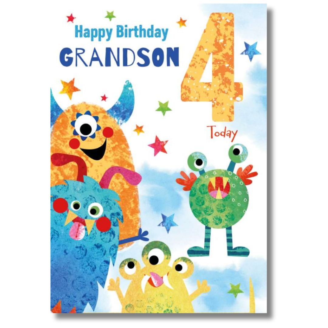 Noel Tatt Happy Birthday Grandson 4  Greeting Cards