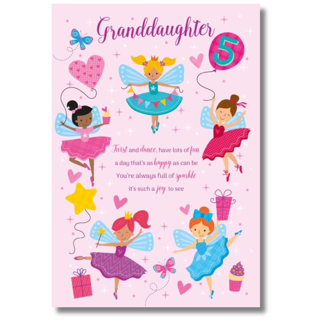 Noel Tatt Granddaughter 5 Birthday - Greeting Card