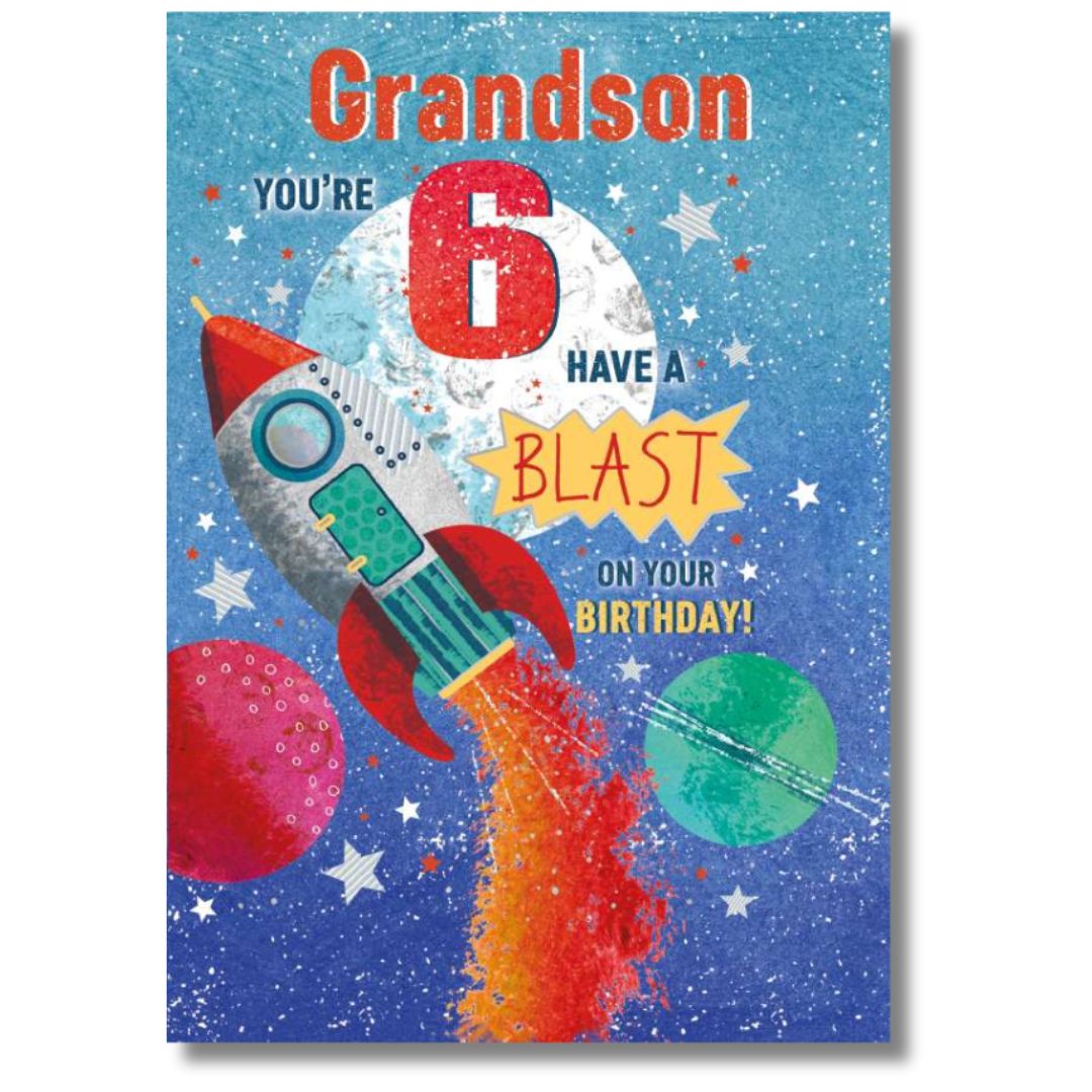 Noel Tatt Happy Birthday Grandson 6  Greeting Cards