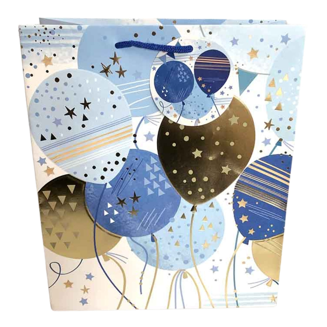 Noel Tatt Gift Bag Medium 31 x 26cm - Blue Balloons