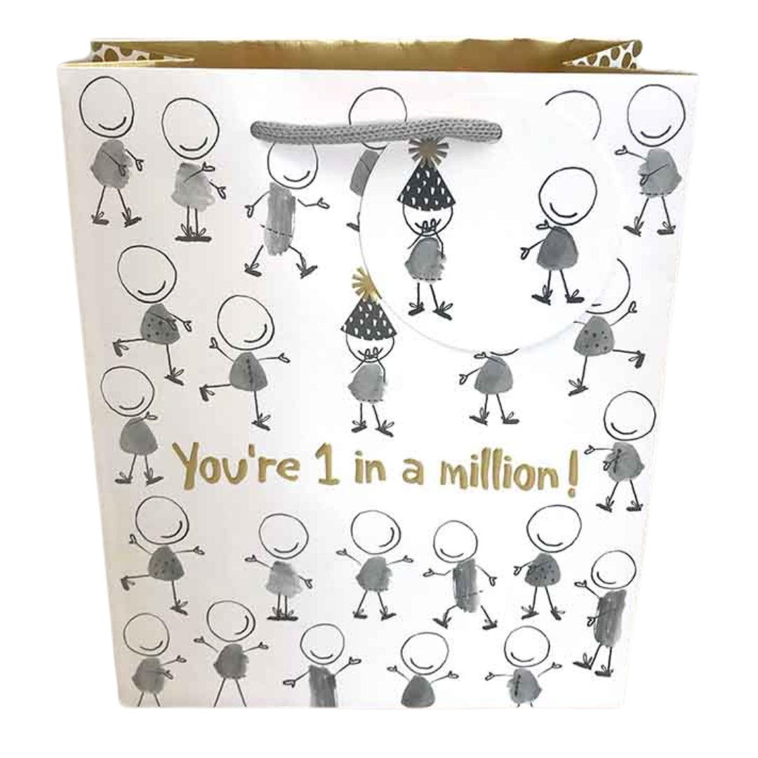 Noel Tatt Gift Bag Medium 31 x 26cm - You're 1 In A Million!