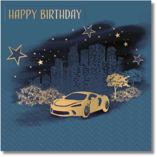 Noel Tatt Happy Birthday Car - Greeting Card