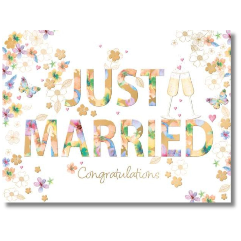 Noel Tatt Just Married Congratulations - Greeting Card